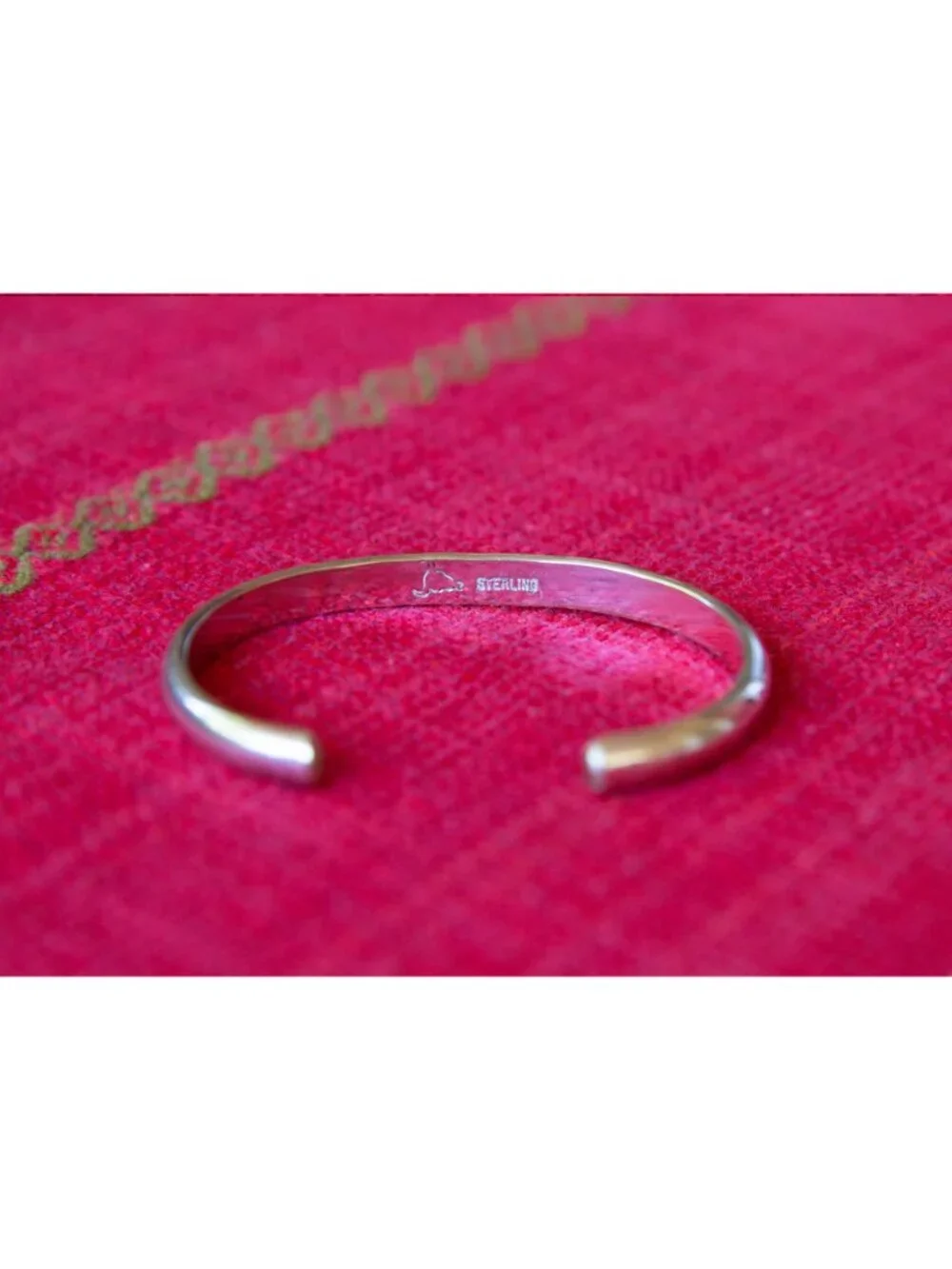 Vintage Navajo Sterling Silver Cuff Bracelet with stamped sun design